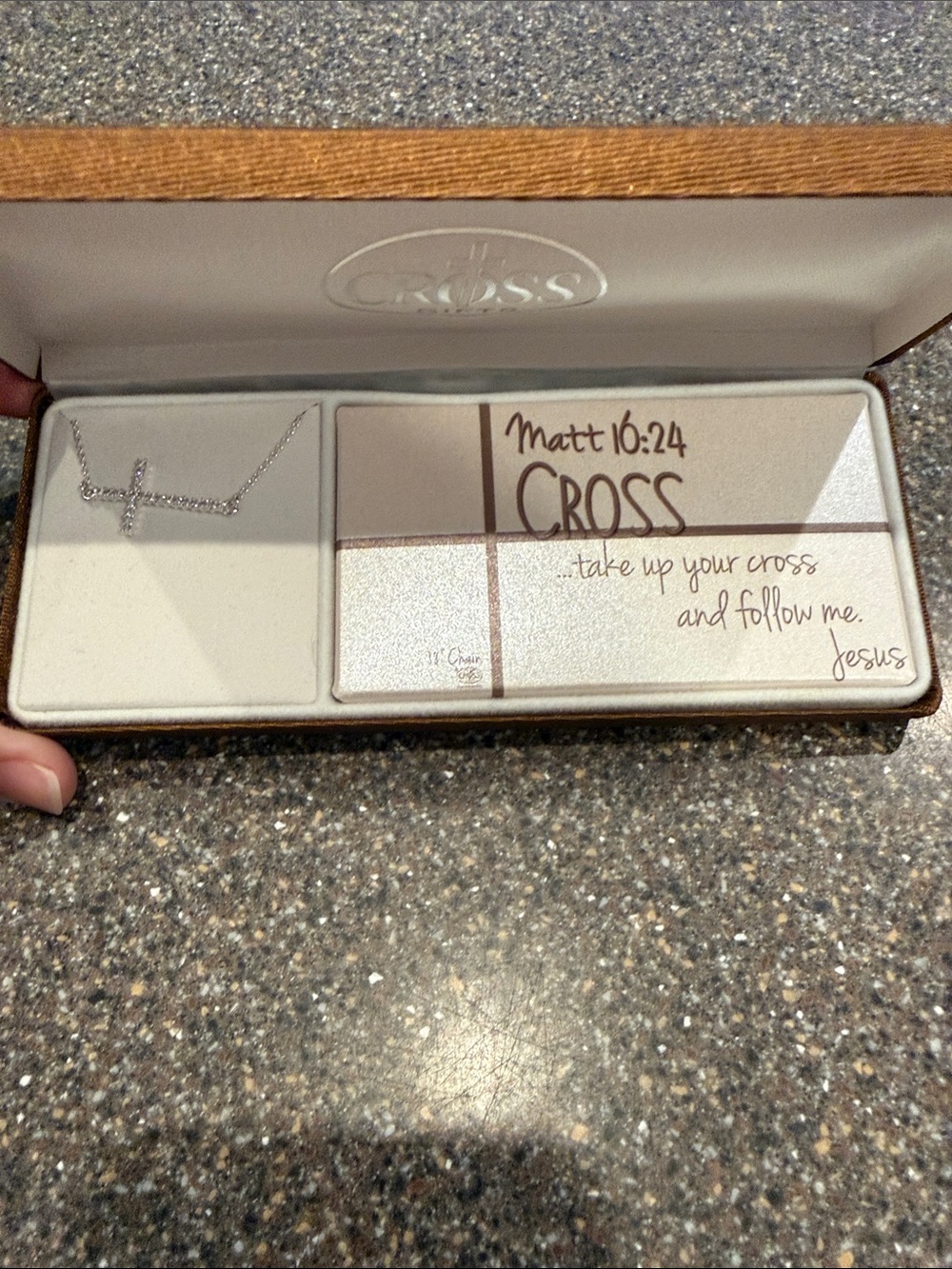 Cross Pendant Necklace with Scriptural Card